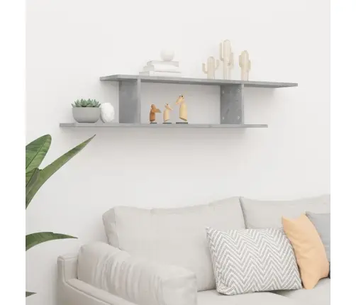 Sienas Tv Skapītis Betona Pelēks 125X18X23 Cm Inženierijas Koks Vidaxl