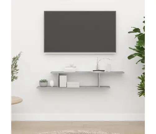 Sienas Tv Skapītis Betona Pelēks 125X18X23 Cm Inženierijas Koks Vidaxl
