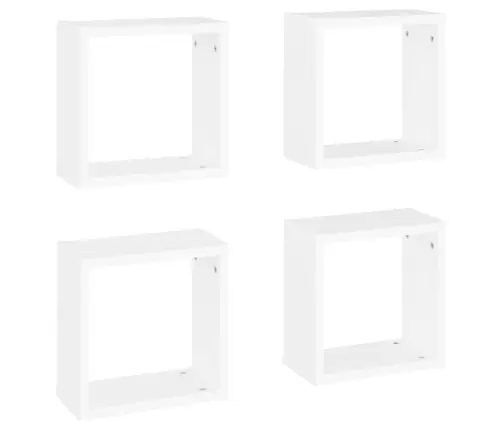 Kuubikukujulised Seinariiulid 4 Tk, Valge, 30 X 15 X 30 Cm