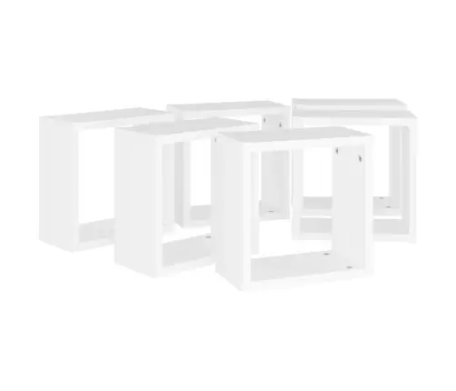 Kuba Formas Sienas Plaukti, 6 Gab., Balti, 30X15X30 Cm Vidaxl