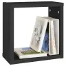 Sieninės Lentynos, 2Vnt., Juodos, 30X15X30cm Kubo Formos