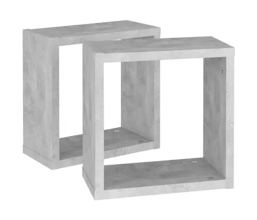 Kuba Formas Sienas Plaukti, 2 Gab., 30X15X30 Cm, Betona Pelēki Vidaxl