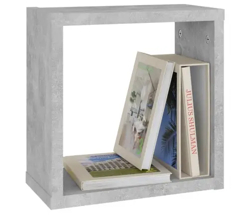 Kuba Formas Sienas Plaukti, 4 Gab., 30X15X30 Cm, Betona Pelēki Vidaxl