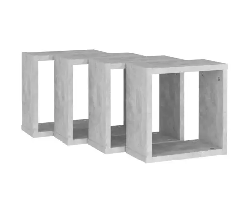 Kuba Formas Sienas Plaukti, 4 Gab., 30X15X30 Cm, Betona Pelēki Vidaxl