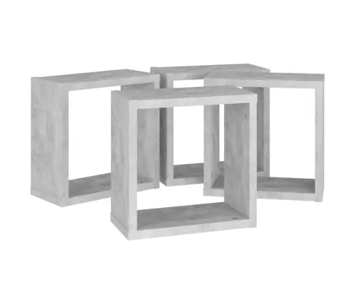 Kuba Formas Sienas Plaukti, 4 Gab., 30X15X30 Cm, Betona Pelēki Vidaxl