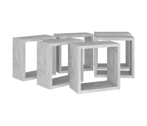 Sieninės Lentynos, 6Vnt., Pilkos, 30X15X30cm Kubo Formos