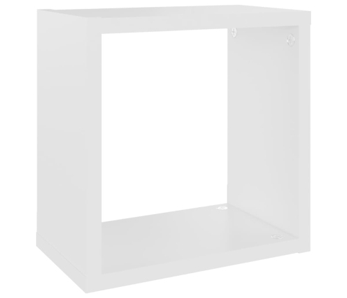 Kuba Formas Sienas Plaukti, 2 Gab., Balti, 26X15X26 Cm Vidaxl