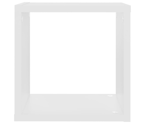 Kuba Formas Sienas Plaukti, 2 Gab., Balti, 26X15X26 Cm Vidaxl