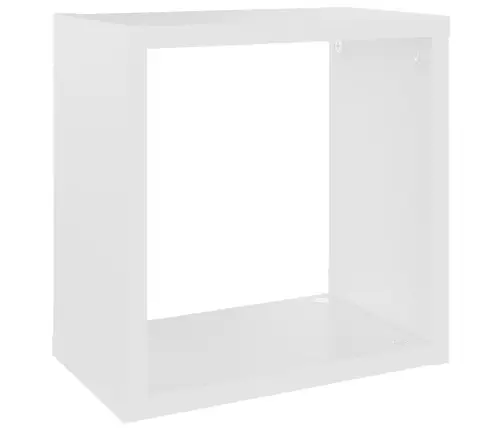 Sieninės Lentynos, 4Vnt., Baltos, 26X15X26cm Kubo Formos