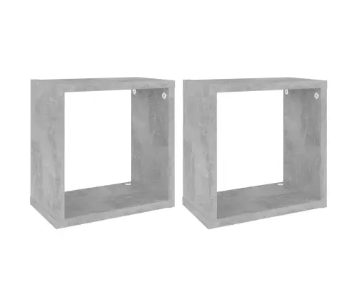 Kuubikukujulised Seinariiulid 2 Tk, Betoonhall, 26X15X26 Cm
