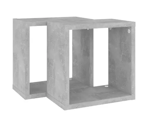 Kuubikukujulised Seinariiulid 2 Tk, Betoonhall, 26X15X26 Cm