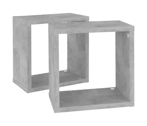 Kuubikukujulised Seinariiulid 2 Tk, Betoonhall, 26X15X26 Cm