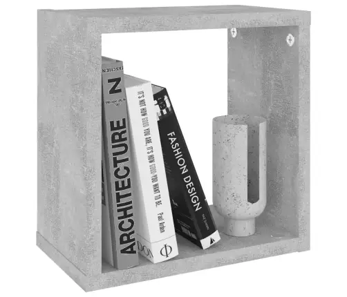 Kuba Formas Sienas Plaukti, 4 Gab., Betona Pelēki, 26X15X26 Cm Vidaxl