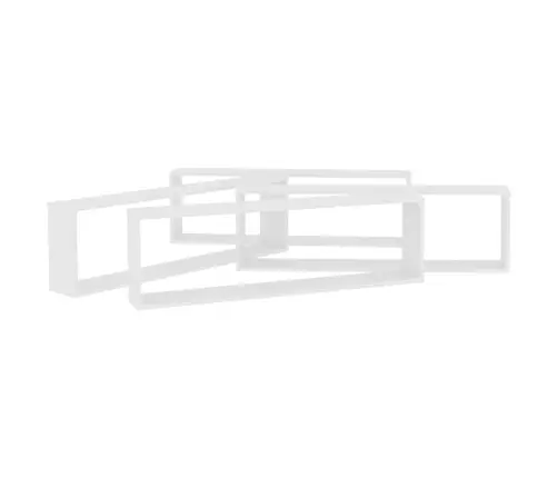 Sienas Plaukti, 4 Gab., 100X15X30 Cm, Balti, Inženierijas Koks Vidaxl