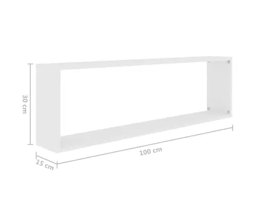 Sienas Plaukti, 4 Gab., 100X15X30 Cm, Balti, Inženierijas Koks Vidaxl