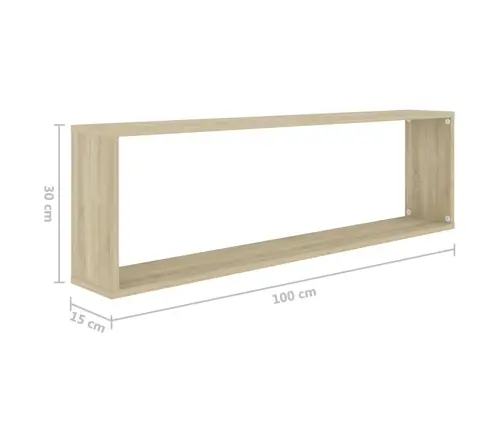 Kuubikujulised Seinariiulid 4 Tk Sonoma 100X15X30 cm Tehispuit