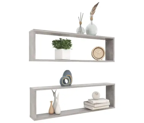 Sienas Plaukti, 2 Gb., Betonpelēki, 100X15X30 Cm Vidaxl