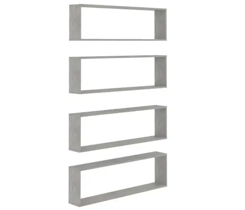 Sienas Plaukti, 4 Gb., Betonpelēki, 100X15X30 Cm Vidaxl