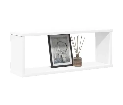 Sieninės Lentynos, 4Vnt., Baltos, 60X15X23cm Apdirbta Mediena