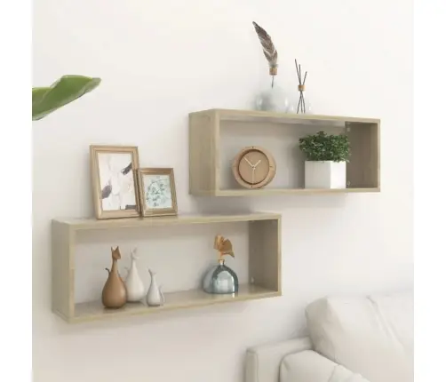 Kuubikukujulised Seinariiulid 2 Tk, Sonoma Tamm, 60X15X23 Cm