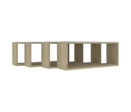 Kuubikukujulised Seinariiulid 4 Tk, Sonoma Tamm, 60X15X23 Cm