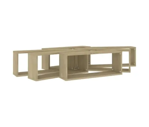 Kuubikukujulised Seinariiulid 6 Tk, Sonoma Tamm, 60X15X23 Cm