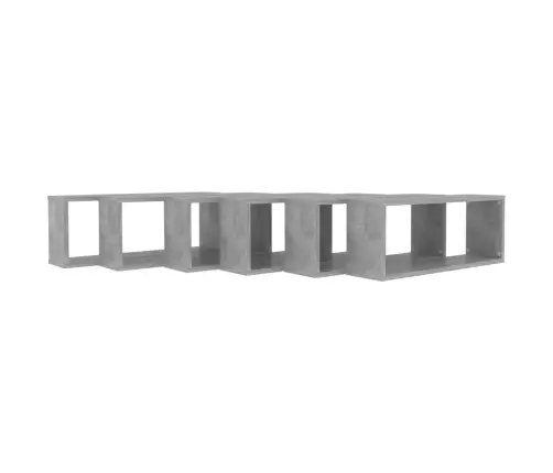 Kuba Formas Sienas Plaukti, 6 Gab., Betonpelēki, 60X15X23 Cm Vidaxl