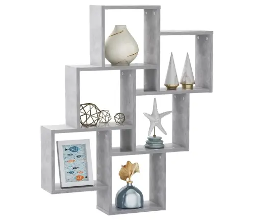 Kuba Formas Sienas Plaukts, Betona Pelēks, 78X15X93 Cm Vidaxl