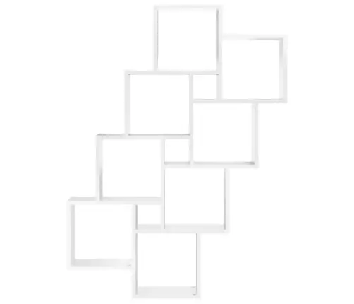 Kuubikukujuline Seinariiul, Valge, 90X15X119 cm Puitlaastplaat