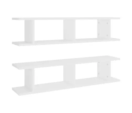 Sienas Plaukti, 2 Gab., 90X18X20 Cm, Balti, Inženierijas Koks Vidaxl