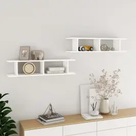 Seinariiulid 2 Tk, Valge, 90X18X20 cm Puitlaastplaat