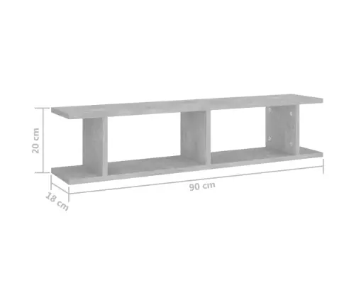 Seinariiulid 2 Tk, Betoonhall, 90X18X20 cm Puitlaastplaat