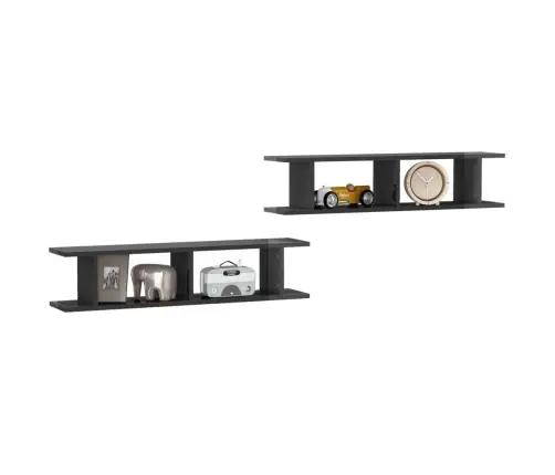 Seinariiulid 2 Tk, Hall, 90X18X20 cm Tehispuit