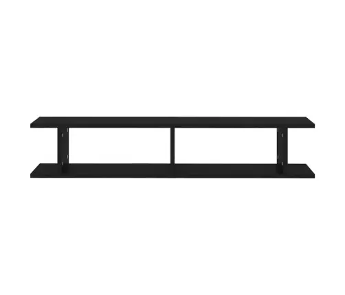 Sienas Plaukti, 2 Gab., 105X18X20 Cm, Melni, Inženierijas Koks Vidaxl