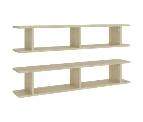 Sienas Plaukti, 2 Gab., 105X18X20Cm Ozolkoka, Inženierijas Koks Vidaxl