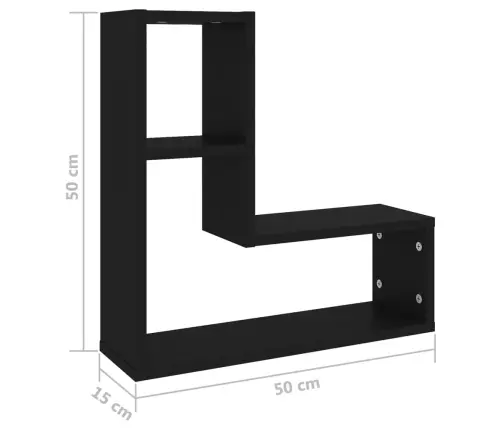 Seinariiulid 2 Tk, Must, 50X15X50 cm Puitlaastplaat