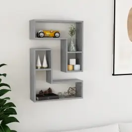 Sienas Plaukti, 2 Gab. 50X15X50Cm Betonpelēki Inženierijas Koks Vidaxl