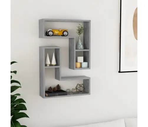 Sienas Plaukti, 2 Gab. 50X15X50Cm Betonpelēki Inženierijas Koks Vidaxl