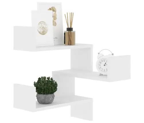 Sienas Stūra Plaukts, Balts, 40X40X50 Cm, Inženierijas Koks Vidaxl