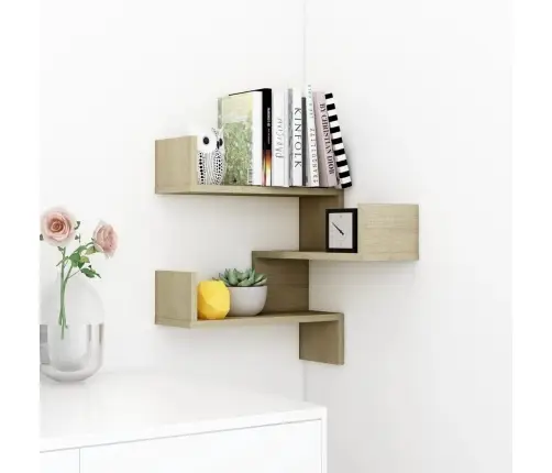 Sienas Stūra Plaukts, Ozola, 40X40X50 Cm, Inženierijas Koks Vidaxl