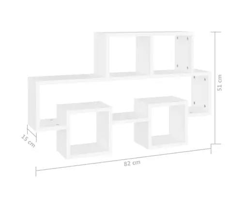 Sienas Plaukts, Mašīnas Forma, Balts, 82X15X51 Cm Vidaxl