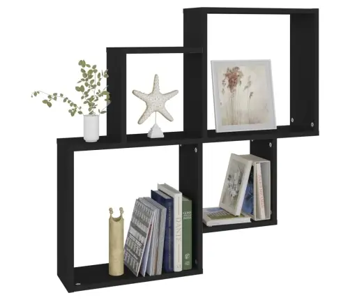 Kuba Formas Sienas Plaukts, Melns, 80X15X78,5 Cm Vidaxl Kuba Formas Sienas Plaukts, Melns, 80X15X78,5 Cm Vidaxl