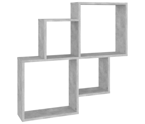 Kuba Formas Sienas Plaukts, Betona Pelēks, 80X15X78,5 Cm Vidaxl