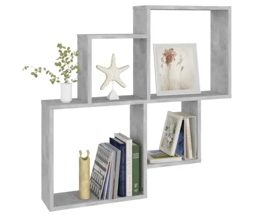 Sieninė Lentyna, Betono Pilka, 80X15X78,5cm Apdirbta Mediena