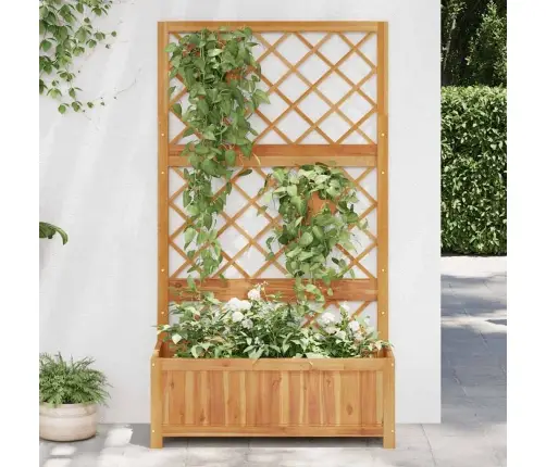 Augstā Puķu Kaste Ar Špaleru, 85X38X150 Cm, Akācijas Masīvkoks Vidaxl