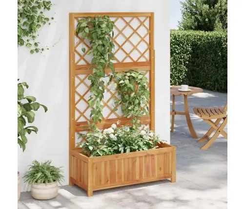 Augstā Puķu Kaste Ar Špaleru, 85X38X150 Cm, Akācijas Masīvkoks Vidaxl