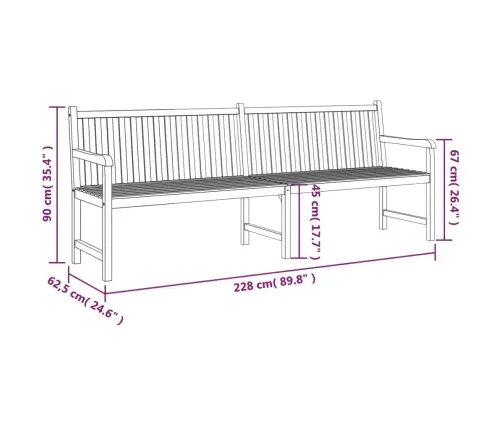 Dārza Sols, 228 Cm, Masīvs Tīkkoks Vidaxl
