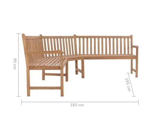 Dārza Stūra Sols, 185X185X90 Cm, Masīvs Tīkkoks Vidaxl