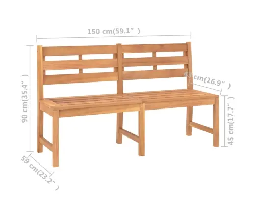 Dārza Sols, 150 Cm, Masīvs Tīkkoks Vidaxl