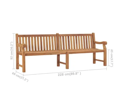 Dārza Sols, 228 Cm, Masīvs Tīkkoks Vidaxl